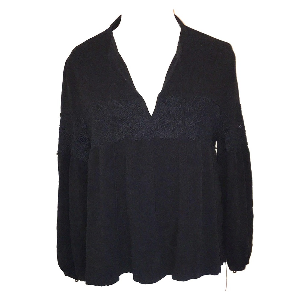 Forever 21 black 3/4 length sleeve shirt